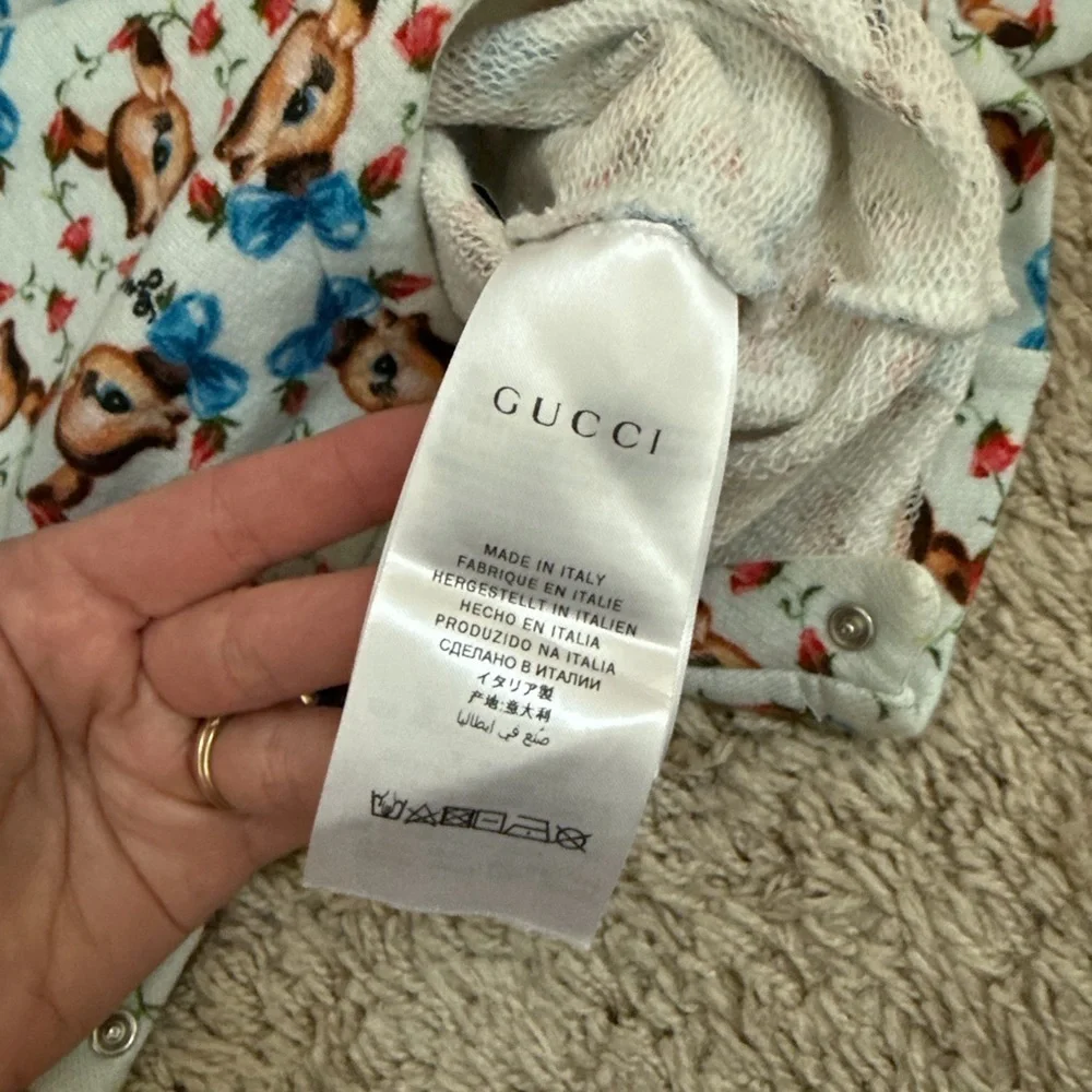 RARE Gucci Baby 0-3 Deer Jumper Sleeper EUC